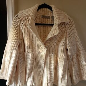 Cream Cardigan  Cotton Sweater Liz Claiborne